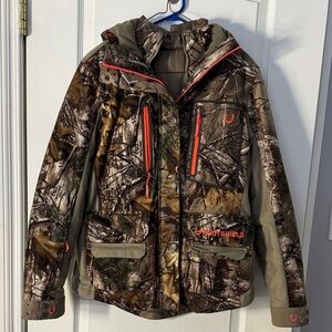 Huntshield Camo Hunting Jacket with Coral Accents
